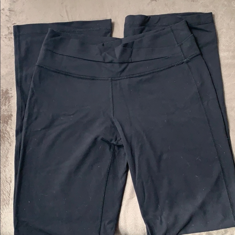 Lululemon black yoga pants full leg cross waist